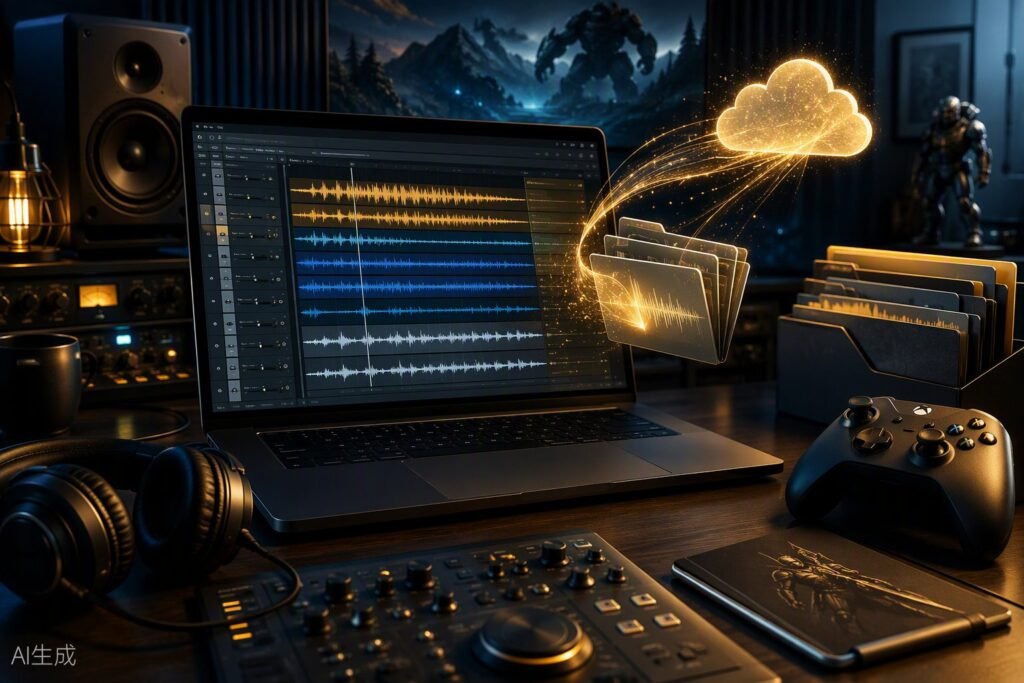 Game audio stem delivery illustration