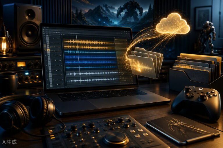 Game audio stem delivery illustration